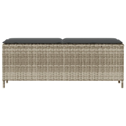 Ławka ogrodowa z poduszką Jasnoszara 110x30x40,5 cm Polirattan