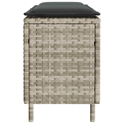Ławka ogrodowa z poduszką Jasnoszara 110x30x40,5 cm Polirattan