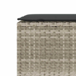 Ławka ogrodowa z poduszką Jasnoszara 110x30x40,5 cm Polirattan
