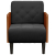 Sofa Fotel z Podłokietnikami Czarny 55 cm Aksamit