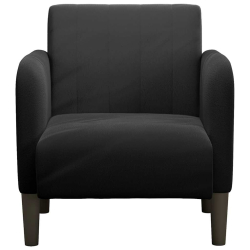 Sofa Fotel z Podłokietnikami Czarny 54 cm Aksamit