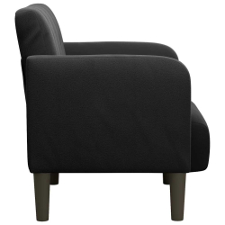 Sofa Fotel z Podłokietnikami Czarny 54 cm Aksamit