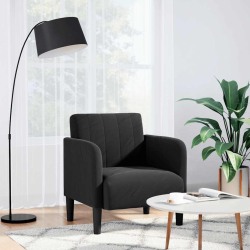 Sofa Fotel z Podłokietnikami Czarny 54 cm Aksamit
