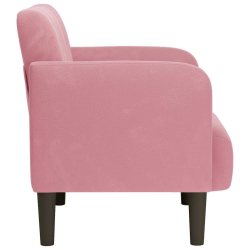 Sofa Fotel z Podłokietnikami Różowy 54 cm Aksamit