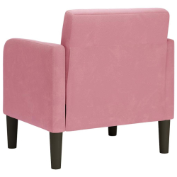 Sofa Fotel z Podłokietnikami Różowy 54 cm Aksamit