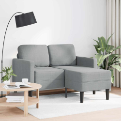 Sofa 2-osobowa z szezlongiem w kształcie litery L, jasnoszara