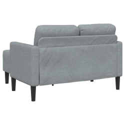 Sofa 2-osobowa z szezlongiem w kształcie litery L, jasnoszara