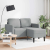 Sofa 2-osobowa z szezlongiem w kształcie litery L, jasnoszara