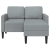 Sofa 2-osobowa z szezlongiem w kształcie litery L, jasnoszara