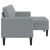 Sofa 2-osobowa z szezlongiem w kształcie litery L, jasnoszara