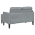 Sofa 2-osobowa z szezlongiem w kształcie litery L, jasnoszara