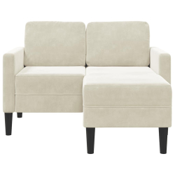 Sofa 2-osobowa z leżanką w kształcie litery L Kremowa 125 cm