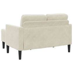 Sofa 2-osobowa z leżanką w kształcie litery L Kremowa 125 cm