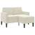 Sofa 2-osobowa z leżanką w kształcie litery L Kremowa 125 cm