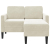 Sofa 2-osobowa z leżanką w kształcie litery L Kremowa 125 cm