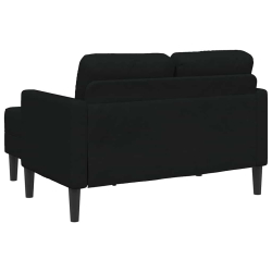Sofa 2-osobowa z szezlongiem w kształcie litery L, czarna