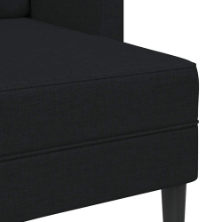 Sofa 2-osobowa z szezlongiem w kształcie litery L, czarna
