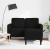 Sofa 2-osobowa z szezlongiem w kształcie litery L, czarna