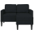 Sofa 2-osobowa z szezlongiem w kształcie litery L, czarna