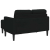 Sofa 2-osobowa z szezlongiem w kształcie litery L, czarna