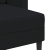 Sofa 2-osobowa z szezlongiem w kształcie litery L, czarna