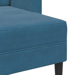 Sofa 2-osobowa z leżanką w kształcie litery L, niebieska