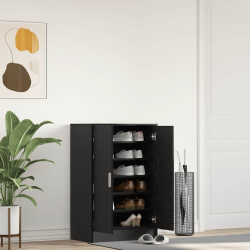 Szafka na buty, czarny dąb, 60x35x92 cm materiał drewnopochodny
