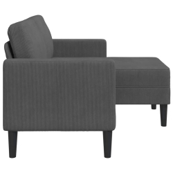 Sofa 2-osobowa z szezlongiem w kształcie litery L Ciemnoszara