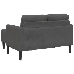 Sofa 2-osobowa z szezlongiem w kształcie litery L Ciemnoszara
