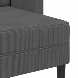 Sofa 2-osobowa z szezlongiem w kształcie litery L Ciemnoszara