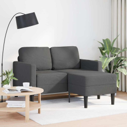 Sofa 2-osobowa z szezlongiem w kształcie litery L Ciemnoszara