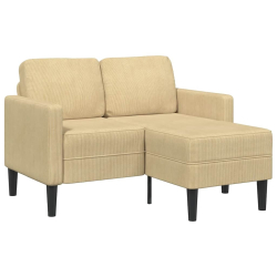 Sofa 2-osobowa z szezlongiem w kształcie litery L Jasnozielony