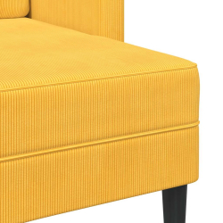 Sofa 2-osobowa z leżanką w kształcie litery L Jasnożółta 125 cm