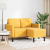 Sofa 2-osobowa z leżanką w kształcie litery L Jasnożółta 125 cm