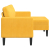 Sofa 2-osobowa z leżanką w kształcie litery L Jasnożółta 125 cm