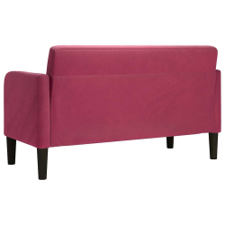 Sofa dwuosobowa wino czerwone 109 cm aksamit