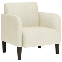 Sofa Fotel z Podłokietnikami Kremowy 54 cm Aksamit