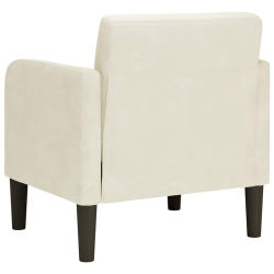 Sofa Fotel z Podłokietnikami Kremowy 54 cm Aksamit