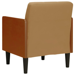 Sofa Fotel z Podłokietnikami Brązowy 55 cm Aksamit