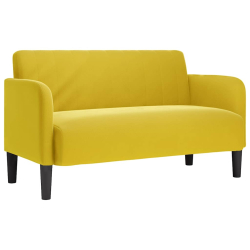 Sofa dwuosobowa żółta 109 cm aksamitna