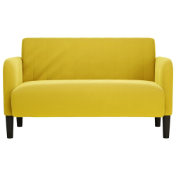 Sofa dwuosobowa żółta 109 cm aksamitna