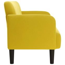 Sofa dwuosobowa żółta 109 cm aksamitna