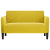 Sofa dwuosobowa żółta 109 cm aksamitna