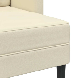 Sofa 2-osobowa z leżanką w kształcie litery L, kremowa, 125 cm
