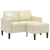 Sofa 2-osobowa z leżanką w kształcie litery L, kremowa, 125 cm