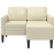 Sofa 2-osobowa z leżanką w kształcie litery L, kremowa, 125 cm
