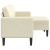 Sofa 2-osobowa z leżanką w kształcie litery L, kremowa, 125 cm