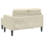 Sofa 2-osobowa z leżanką w kształcie litery L, kremowa, 125 cm