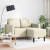 Sofa 2-osobowa z leżanką w kształcie litery L, kremowa, 125 cm