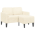 Sofa 2-osobowa z leżanką w kształcie litery L, kremowa, 125 cm